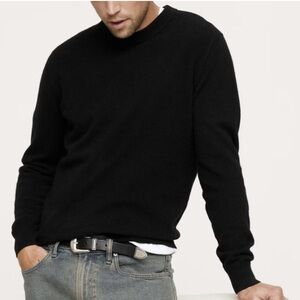 Banana Republic Men's Alta 100% Cashmere Crew Sweater Black Extra Large